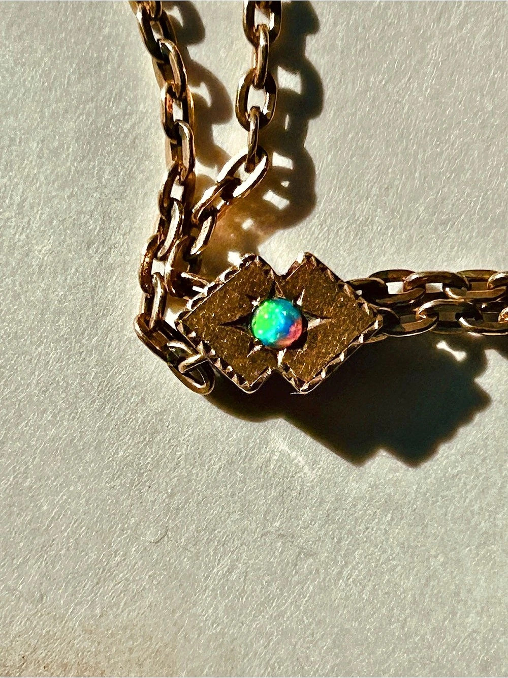 Antique Victorian 48 Slide Necklace 1 10 14K Gold Filled Multi Strand Black Opal